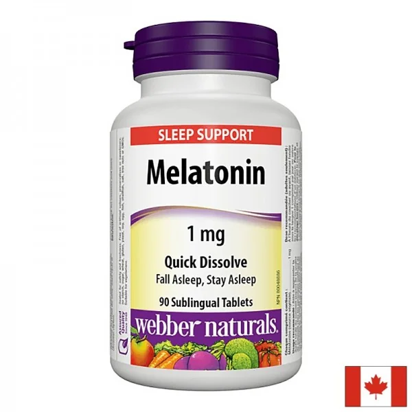 Мелатонин Webber Naturals — 1 mg, 90 таблетки