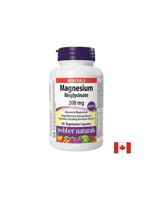Магнезий Webber Naturals - 200 mg, 60 капсули