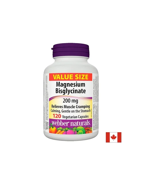 Магнезий Webber Naturals - 200 mg, 120 капсули